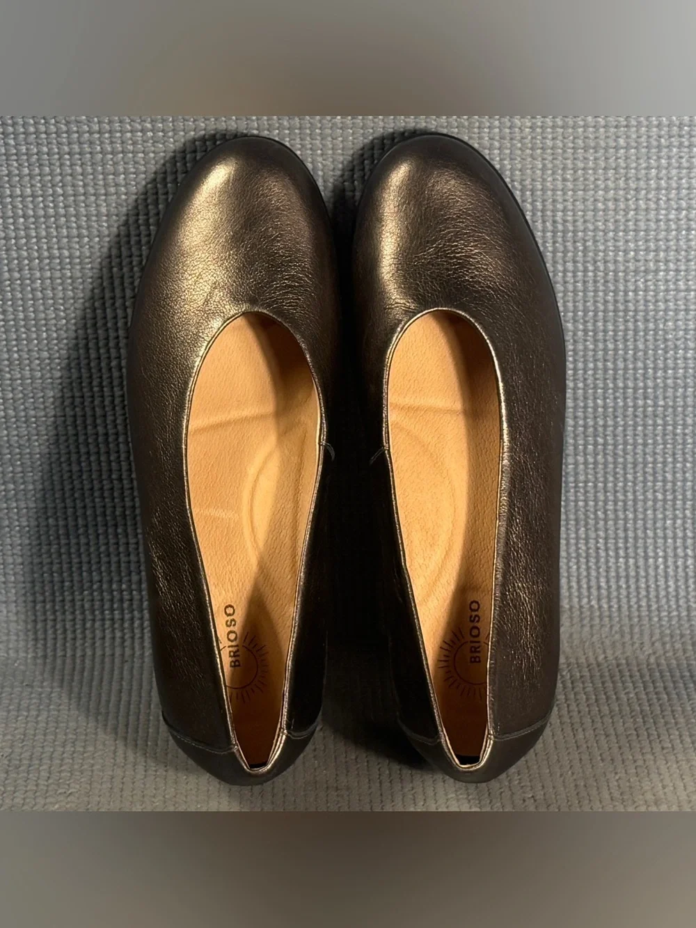 Brioso Waverly Leather Sweetheart Wedge Pumps Gunmetal Women’s Size‎ 6.5